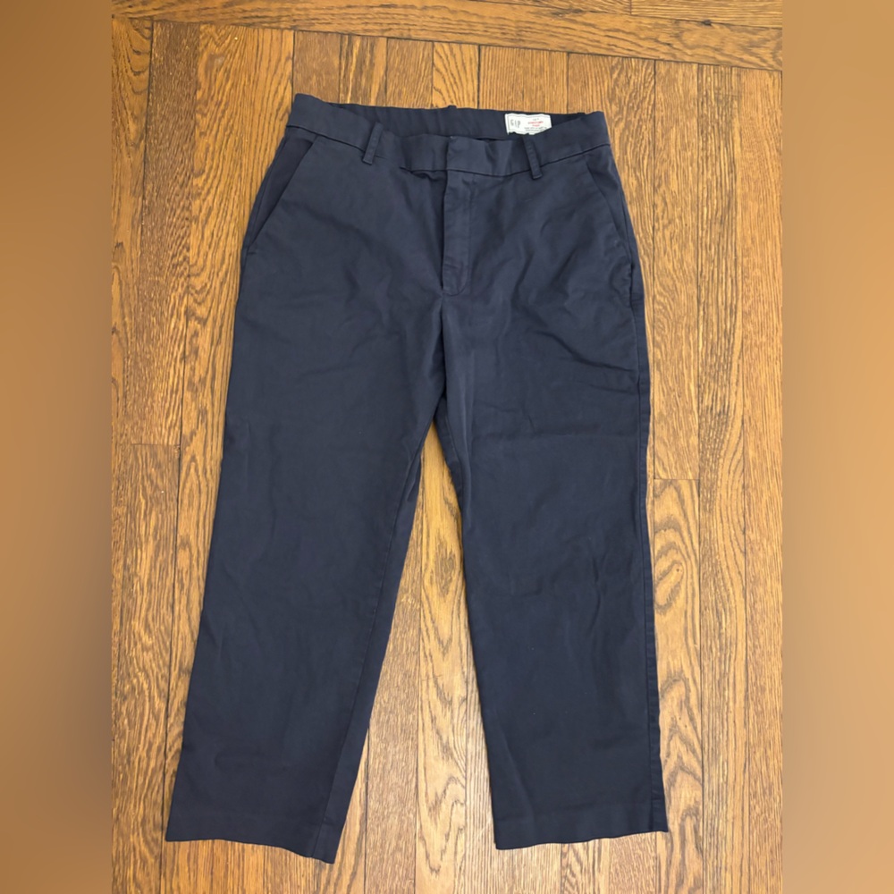 GAP Women's Navy Downtown Khaki Straight-Leg Trousers